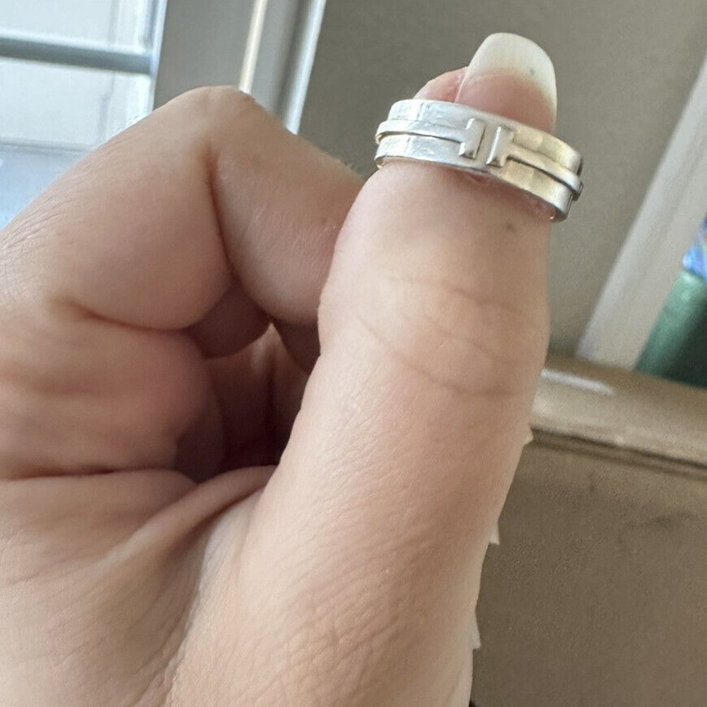 RARE, NEW!!! Tiffany & Co Sterling Silver T Square 6mm Wide Band Ring Sz 6.5 - Picture 2 of 5